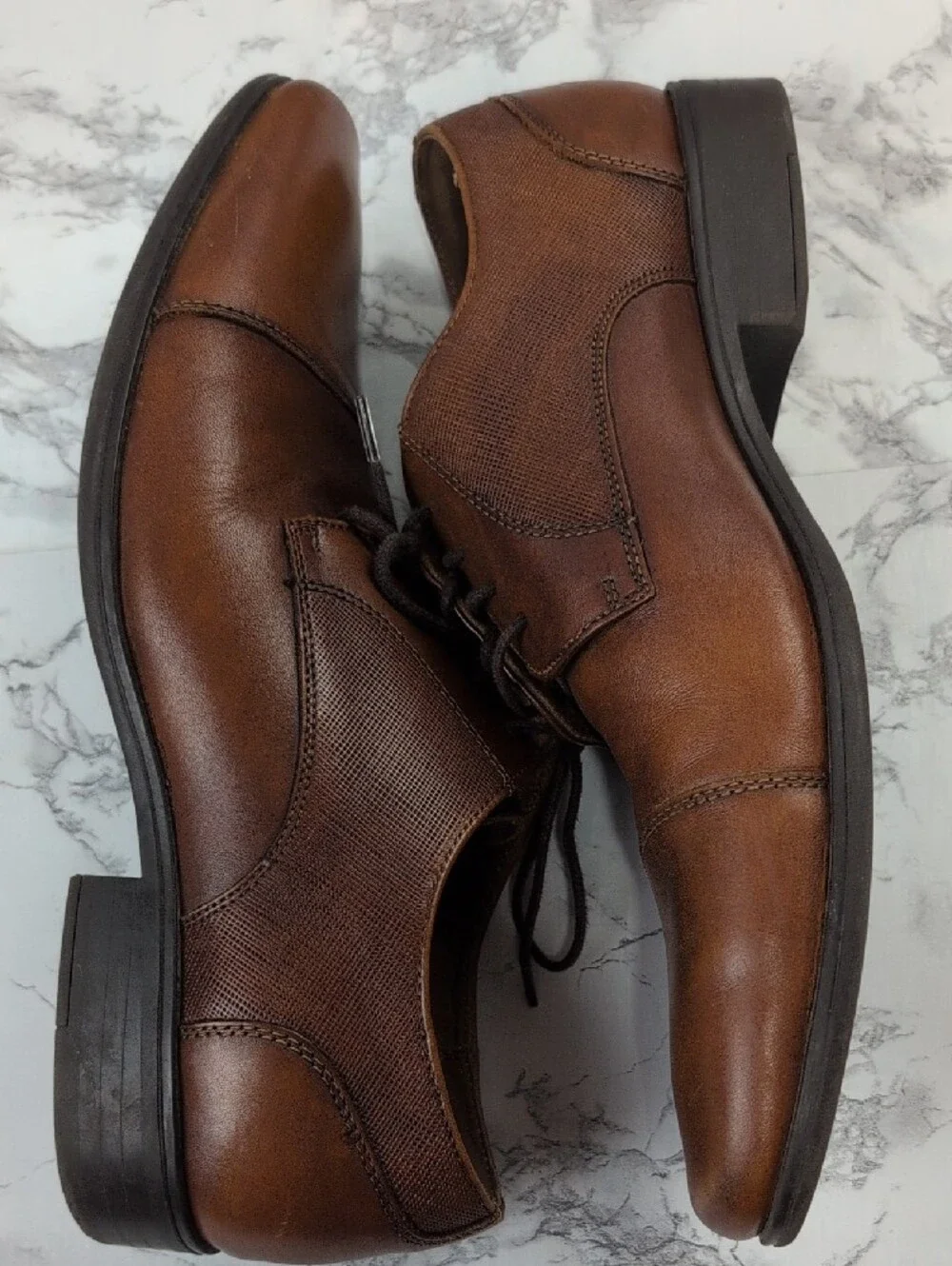 Florsheim Mens Jackson Cap Toe Leather Oxfords Cognac Brown Size 8M  ​Descriptio